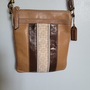 Vintage Coach 41042 Hampton Leather Bag Adjustable Crossbody Strap Beige Brown